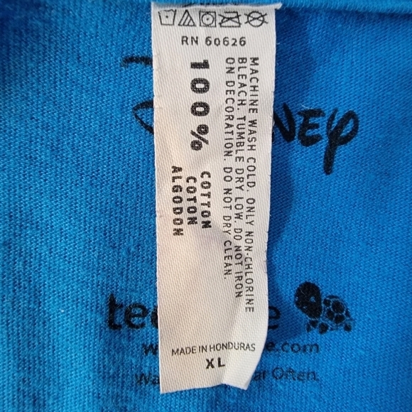 DISNEY‎ BFFs Ariel And Flounder Graphic T Shirt Blue Ringspun Cotton Junior's XL - Picture 7 of 11